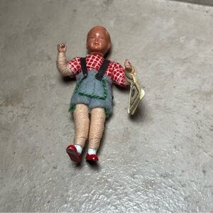 VINTAGE young boy CACO Biegsam  DOLL dollhouse miniature GERMANY NWT